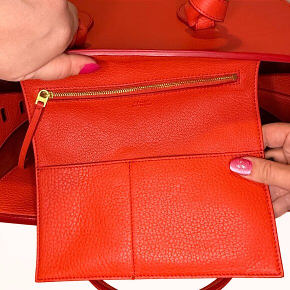 Celine Red Tie Knot Leather Purse and Pouch - Picture 11 of 15